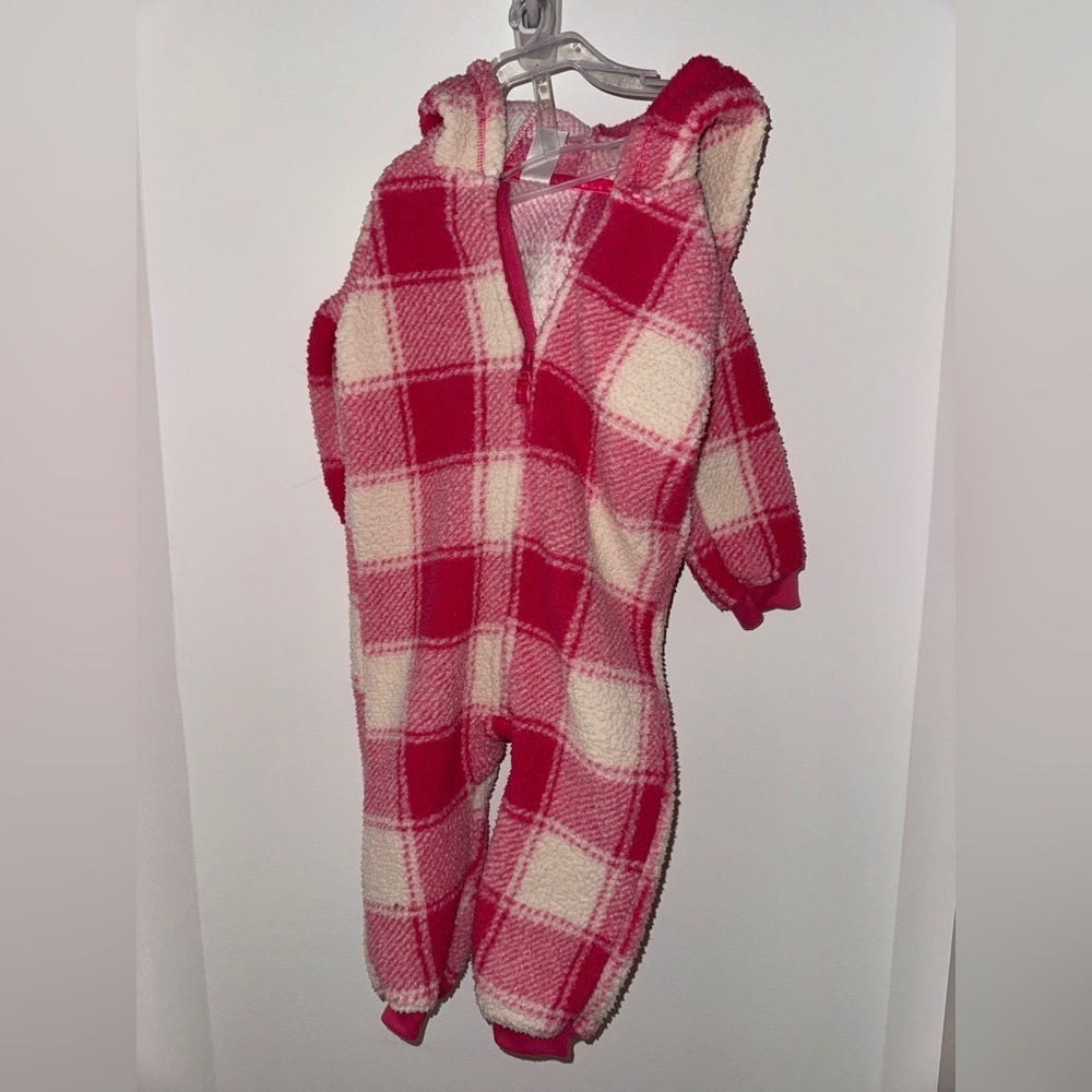 Carter's Pink and White Plaid Hooded Onesie